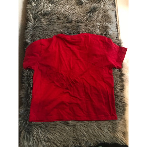 new hollister red floral crop tee t-shirt size small - Picture 2 of 3